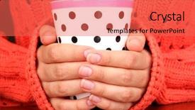  Presentation with hands holding - Amazing theme having cold weather - hands holding mug of hot backdrop and a red colored foreground