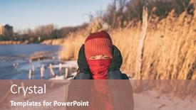  Presentation with winter weather - Colorful slide deck enhanced with cold-weather-accessories-winter-face backdrop and a coral colored foreground