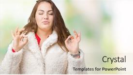  Presentation with coat horse cow camel sheep offspring - Colorful slide deck enhanced with cold weather stress - beautiful plus size young woman backdrop and a lemonade colored foreground