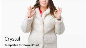  Presentation with coat horse cow camel sheep offspring - PPT theme consisting of cold weather stress - beautiful plus size young woman background and a white colored foreground