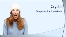  Presentation with winter driving - Amazing slide set having cold weather stress - middle age woman wearing wool backdrop and a  colored foreground