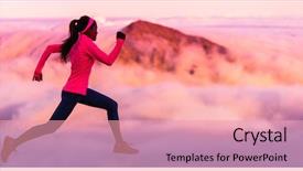  Presentation with athlete - Presentation theme with cold weather with pink background and a coral colored foreground
