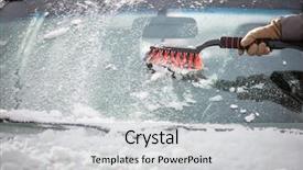  Presentation with car cleaning - PPT layouts featuring cold weather work - pretty young woman cleaning her background and a light gray colored foreground