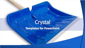  Presentation with snow shovel - Colorful PPT layouts enhanced with cold weather work - snow shovels on white background backdrop and a  colored foreground