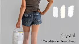  Presentation with home renovation - PPT theme with cold whites in eggshell background and a light gray colored foreground