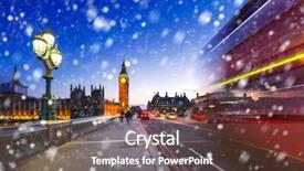  Presentation with falling snow - Presentation design enhanced with cold winter night with falling background and a tawny brown colored foreground