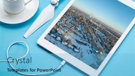  Presentation with residential - Theme enhanced with cold-winter-sunrise-over-residential background and a light blue colored foreground