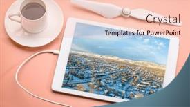  Presentation with residential - Theme having cold-winter-sunrise-over-residential background and a lemonade colored foreground