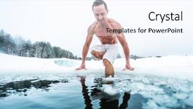  Presentation with cold water - Beautiful PPT layouts featuring cold winter water with ice backdrop and a pink colored foreground