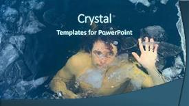  Presentation with cold water - Audience pleasing theme consisting of dead body - man drowning in cold winter backdrop and a ocean colored foreground