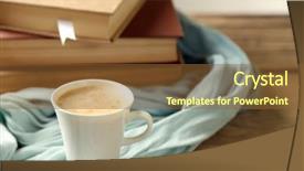  Presentation with coffee cup - Slide set with coler - still life with cup background and a tawny brown colored foreground