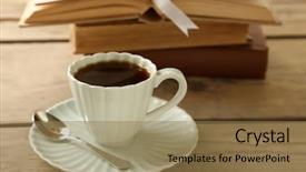  Presentation with coffee cup - Audience pleasing slide deck consisting of coler - still life with cup backdrop and a  colored foreground