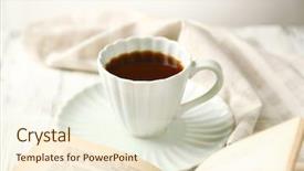  Presentation with coffee book - PPT theme with coler - still life with cup background and a  colored foreground