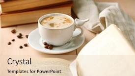  Presentation with cup coffee - Colorful slide set enhanced with coler - still life with cup backdrop and a  colored foreground