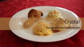  Presentation with macaroni cheese - Theme featuring coleslaw mashed potatoes and gravy background and a  colored foreground