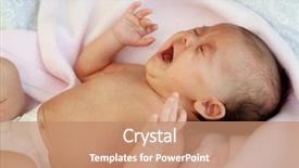  Presentation with diaper - PPT theme with colic - beautiful baby in diaper wrapped background and a coral colored foreground