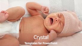  Presentation with diaper - PPT theme enhanced with colic - beautiful baby in diaper background and a coral colored foreground