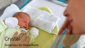  Presentation with newborn baby hospital - Presentation theme with colic - loving mother and newborn baby background and a yellow colored foreground