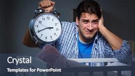  Presentation with baby crying - Audience pleasing PPT theme consisting of colic - young father under stress due backdrop and a ocean colored foreground