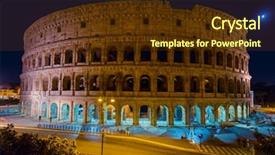  Presentation with rome italy - Beautiful presentation featuring coliseum in rome italy - architecture backdrop and a tawny brown colored foreground