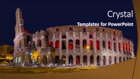  Presentation with rome - Theme having coliseum-in-rome-italy-architecture background and a navy blue colored foreground