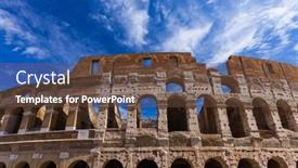  Presentation with rome italy - Amazing presentation theme having coliseum-in-rome-italy-architecture backdrop and a tawny brown colored foreground