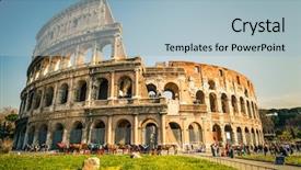  Presentation with rome italy - Amazing presentation having coliseum in rome italy backdrop and a light blue colored foreground