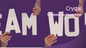  Presentation with alphabet - Presentation enhanced with collaberate - white alphabet lettering spelling teamwork background and a violet colored foreground