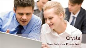  Presentation with business laptop globe satellite - Audience pleasing presentation consisting of collaboration education - business partners looking at laptop backdrop and a lemonade colored foreground