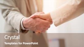  Presentation with shaking hands - Beautiful PPT layouts featuring collaborative filtering - business people shaking their hands backdrop and a coral colored foreground