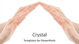  Presentation with collaborative - Slide deck with collaborative human hands grouped background and a white colored foreground