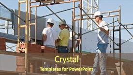  Presentation with inspection - Slides consisting of collaborative inspection workers on scaffolding background and a tawny brown colored foreground