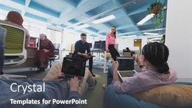  Presentation with collaborative - Slide set enhanced with collaborative-process-of-multicultural-skilled background and a dark gray colored foreground