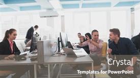  Presentation with collaborative - Presentation theme with collaborative-process-of-multicultural-skilled background and a gray colored foreground