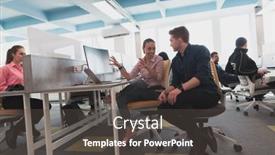  Presentation with collaborative - Slide set enhanced with collaborative-process-of-multicultural-skilled background and a dark gray colored foreground