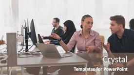  Presentation with collaborative - Presentation theme with collaborative-process-of-multicultural-skilled background and a violet colored foreground