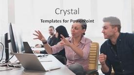  Presentation with collaborative - Presentation theme featuring collaborative-process-of-multicultural-skilled background and a white colored foreground