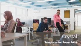  Presentation with collaborative - Presentation theme having collaborative-process-of-multicultural-skilled background and a gray colored foreground