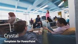  Presentation with collaborative - Presentation theme having collaborative-process-of-multicultural-skilled background and a dark gray colored foreground