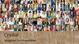  Presentation with women - PPT layouts consisting of collage - collection of different caucasian women background and a coral colored foreground