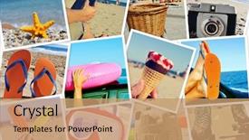  Presentation with mosaic - Presentation with collage - mosaic with summer pictures simulating background and a coral colored foreground