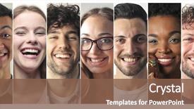  Presentation with skin - PPT theme enhanced with collage - skin people with different skin background and a tawny brown colored foreground