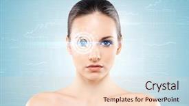  Presentation with blue laser - Audience pleasing slide set consisting of collage about eye scanning technology backdrop and a lemonade colored foreground