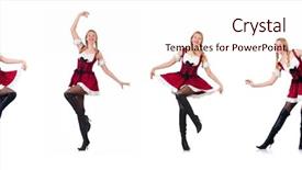  Presentation with alcohol white - Beautiful PPT theme featuring collage alcohol - oktoberfest concept with woman backdrop and a sky blue colored foreground