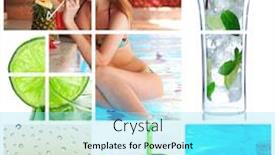  Presentation with cocktail - Beautiful presentation theme featuring collage-background-with-cocktail backdrop and a arctic colored foreground