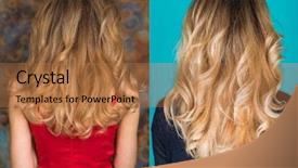  Presentation with hair corporate female - Audience pleasing PPT theme consisting of collage blonde hair style female backdrop and a coral colored foreground