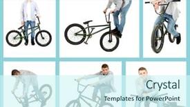  Presentation with bmx - Theme with collage boy on bmx bike background and a cool aqua colored foreground