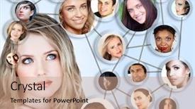  Presentation with peer - Theme enhanced with collage concept of young peer background and a coral colored foreground