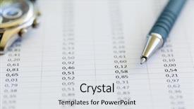  Presentation with pen - Presentation theme having collage dedicated to business issues background and a  colored foreground