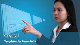  Presentation with asian - PPT layouts featuring collage defence - asian business woman touch up background and a teal colored foreground